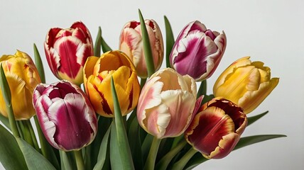 Fototapeta premium bouquet of tulips, different colors