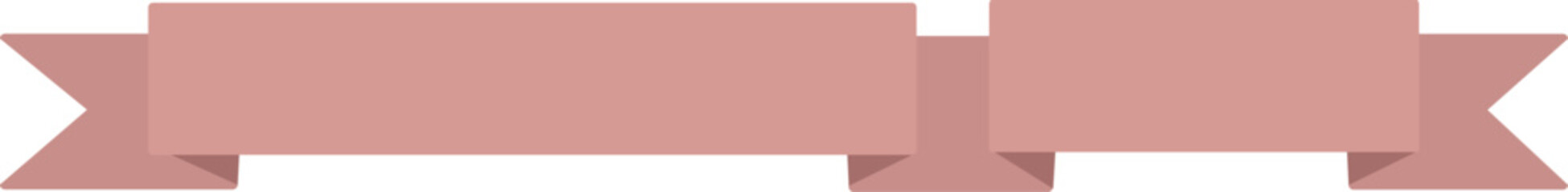 Vintage ribbon banner in modern simple flat design. Vector illustration