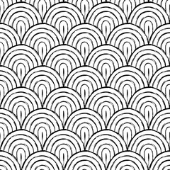 Aesthetic Contemporary printable seamless pattern with abstract line, dot, shape brush stroke in black and white colors. Boho background in minimalist style vector Illustration for wallpaper fabric