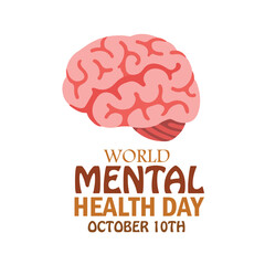World Mental health day design. October 10th
