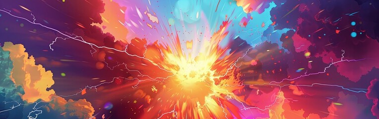 Obraz premium Colorful Abstract Pop Art Explosion