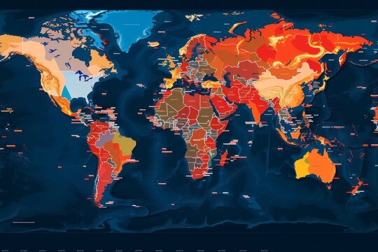 A map showing global tobacco consumption rates decreasing over time