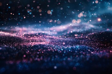 Obraz premium magical dust particles abstract bokeh background.