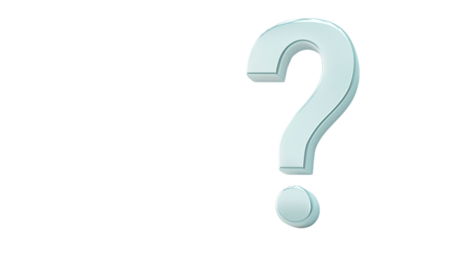 Question mark on a transparent background