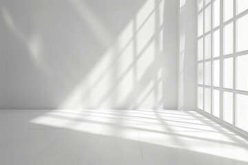 Fototapeta premium Studio Background. Clean White Room for Product Display with Soft Shadows