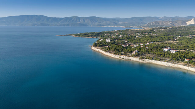 Beautiful and amazing Corinth Canal from sky by Drone