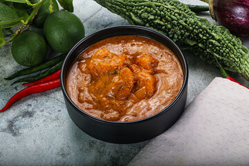 Indian cuisine - Masala with prawn