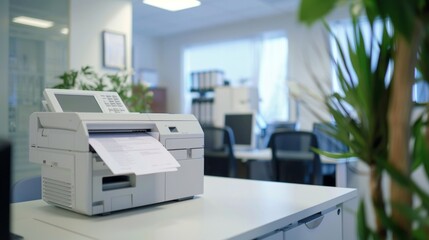laser printer in modern office interior