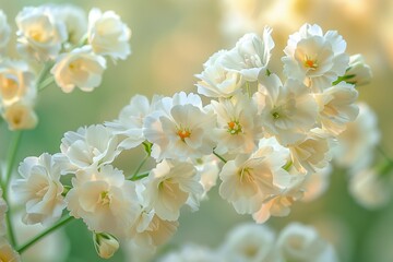 White Statice Flowers Close-Up in Garden Setting