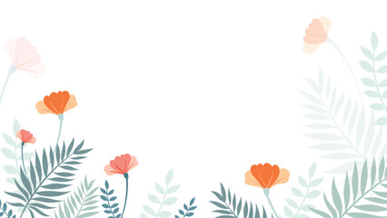 Abstract flower background vector design floral border frame