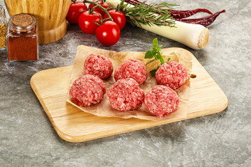 Raw beef meatball minced meat