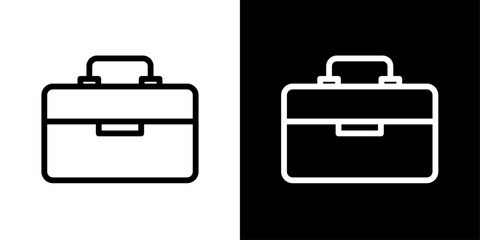 Briefcase vector icon set on white background.