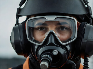 Person  in full face mask