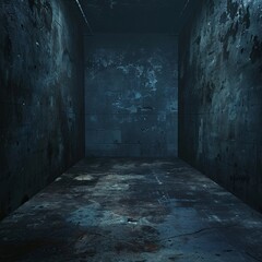 Obraz premium Expansive Dark Blue Studio with Dramatic Lighting