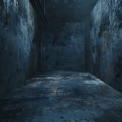 Obraz premium Expansive Dark Blue Studio with Dramatic Lighting