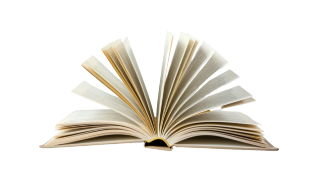 Open book on a transparent background