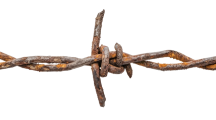 Barbed fence on a transparent background