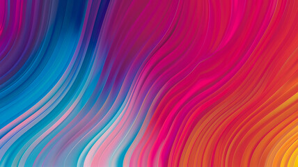 Fototapeta premium A digital image featuring a dynamic array of wavy lines in a gradient of vivid trippy colors.