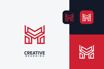 M Letter Trademark Brand Logo