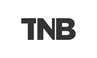 TNB logo design template with strong and modern bold text. Initial based vector logotype featuring simple and minimal typography. Trendy company identity.