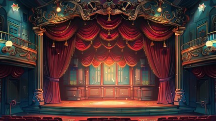 cartoon circus stage