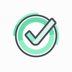 Check mark icon isolated on white background. Green tick, check list icon. Vector illustration. Generative AI