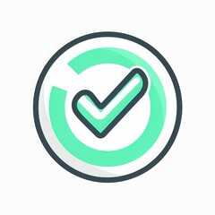 Check mark icon isolated on white background. Green tick, check list icon. Vector illustration. Generative AI