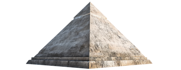 pyramid cut out transparent background side view.