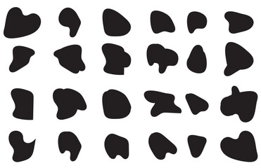 coloring and black/white Blob shape organic set. Fluid cooler blob shape vector for abstract design. Abstract watery forms template. Organic blobs set icon on transparent background.