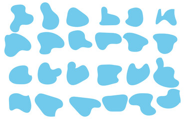 Organic blobs set icon on transparent background. coloring Blob shape organic set. Fluid cooler blob shape vector for abstract design. Abstract watery forms template. 