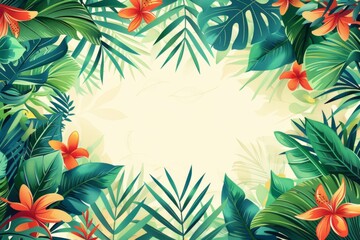 Fototapeta premium Summer Background illustration created with Generative AI