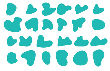 Organic blobs set icon on transparent background. coloring Blob shape organic set. Fluid cooler blob shape vector for abstract design. Abstract watery forms template. 