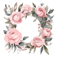 Pink Rose Wreath for Spring or Summer Door
