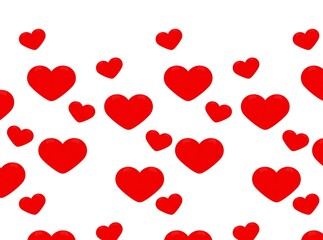 red hearts background pattern illustration isolated background 