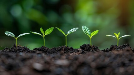 Growing money coins with green plant growing out of it, business and financial growth conceptConcept of saving,investment,money growing Concept of carbon trading market