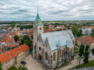 Obraz premium City of Jawor in Lower Silesia in Poland from a bird's eye view