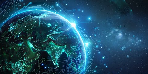 Global Digital Network Connectivity Over Earth