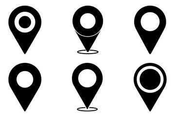 Location or map pin icon set. vector illustration