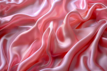 Obraz premium Flowing Soft Pink Satin Fabric with Elegant Light Reflections