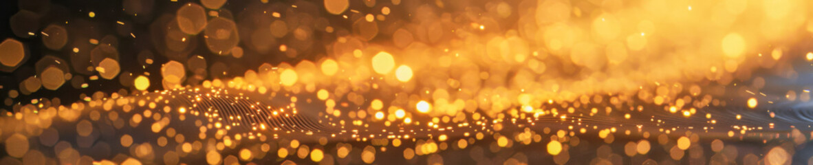 Obraz premium Golden P icles Floating Above a Shimmering Surface