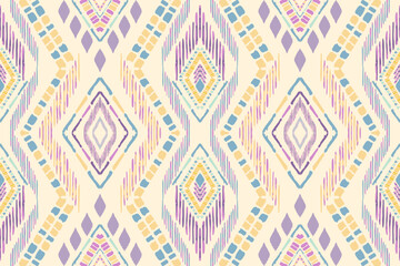 Ethnic ikat pattern.beautiful pattern. folk embroidery,bohemian style,aztec geometric art ornament print.ethnic abstract art.Seamless fabric.design for fabric, carpet, wallpaper, clothing	