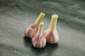 Young garlic heap for cooking