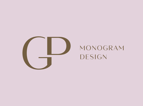 GP letter logo icon design. Classic style luxury initials monogram.