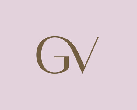 GV letter logo icon design. Classic style luxury initials monogram.