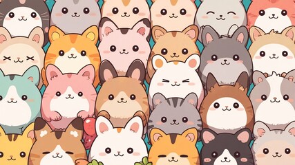 Cute Animal Friends: A Whimsical Gathering