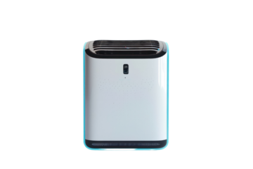 Modern air purifier isolated on white background. Sleek design for clean air at home or office. Compact and efficient appliance for fresh air.