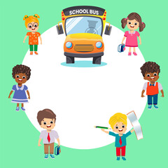 school bus and kinder