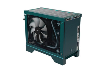 Modern computer cooling fan with clear casing, efficiently designed for optimal airflow and temperature control in PC builds.