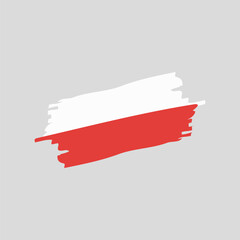 Poland flag in brush style. Vector illustration