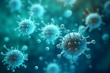 Covid 19 coronavirus illness protection Generative IA illustration digital art modern technology style
